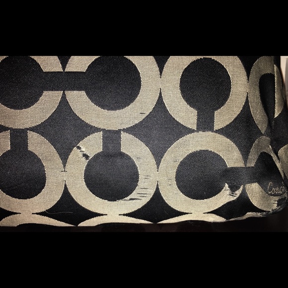 Coach Madison Maggie OP Art Black/Tan Shoulder Bag - Picture 3 of 8